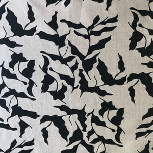 Mer Fabric Black on Oatmeal - greige textiles