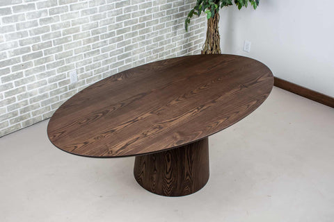 ash dining table with an espresso finish