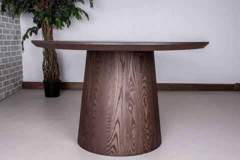 ash dining table with an espresso finish