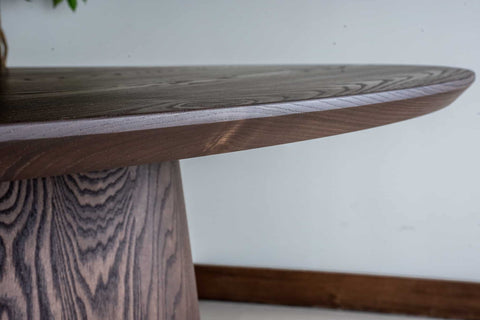 ash dining table with an espresso finish