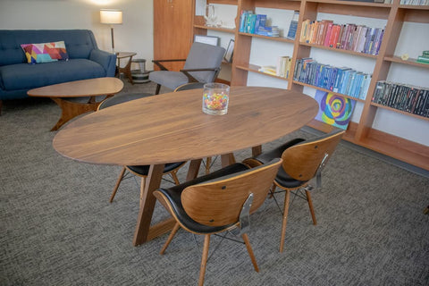 Elliptical Oval Dining Table.