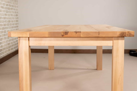 natural maple table on parker base
