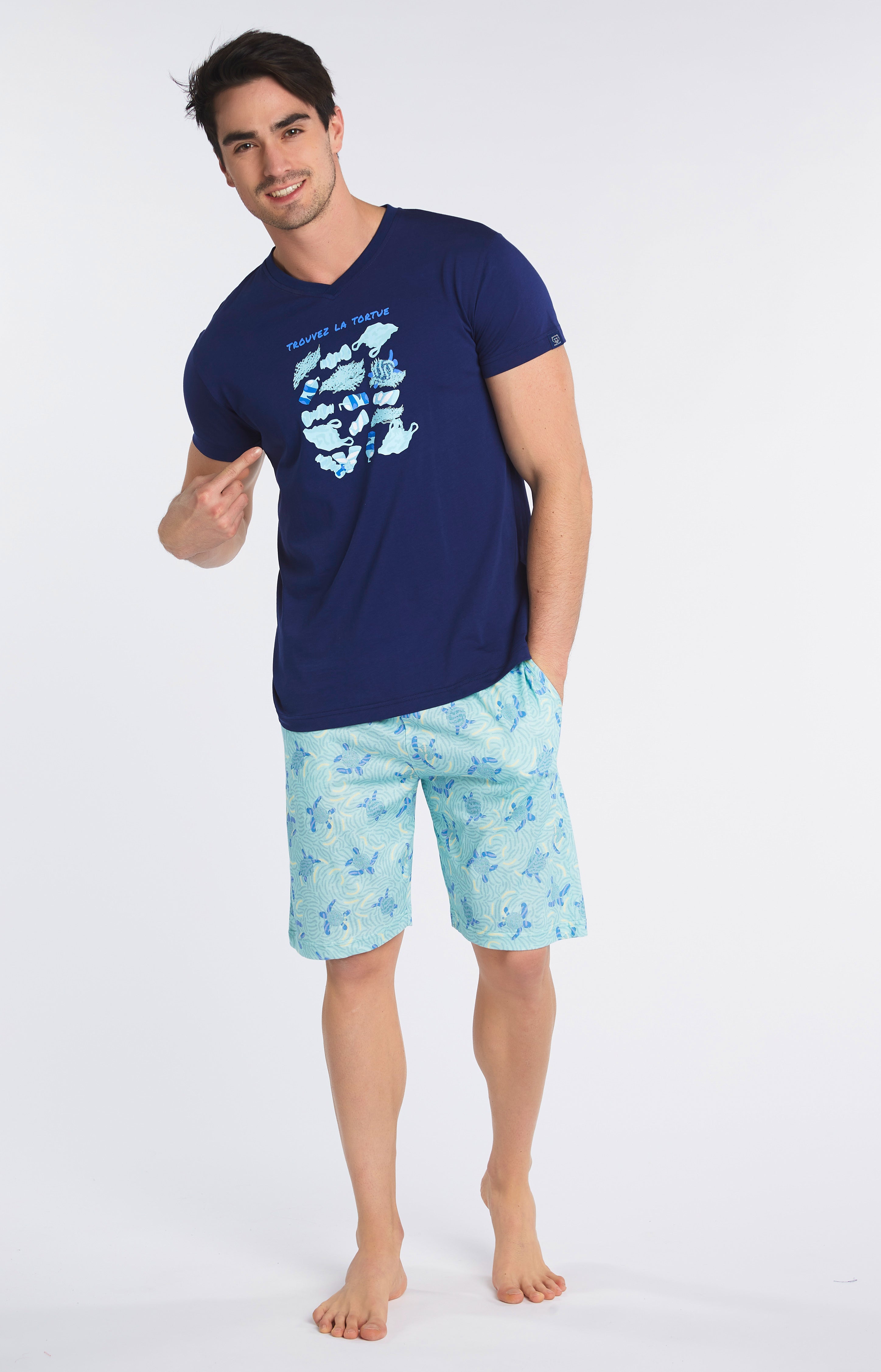 Pyjama court tortue