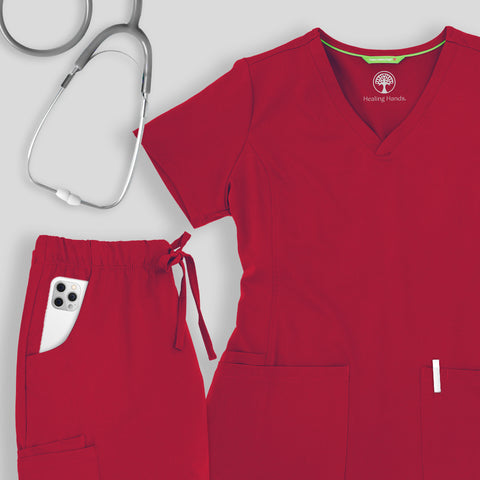 Red scrubs