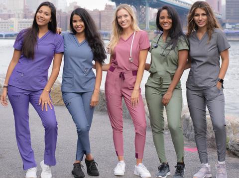 Scrubs in different styles and colors