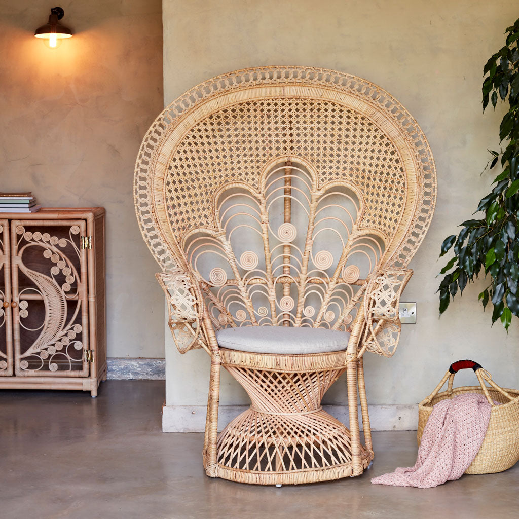 Florence Natural Rattan Peacock Chair – The Rattan Company