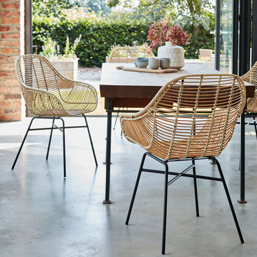 wicker modern dining chair