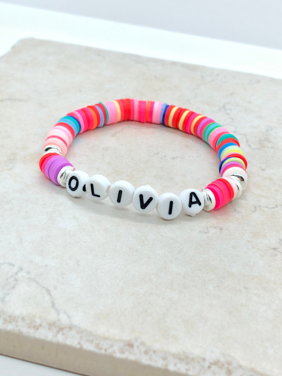 rainbow name bracelet, personalized bracelets for girls, mom birthday -  Lily Daily Boutique