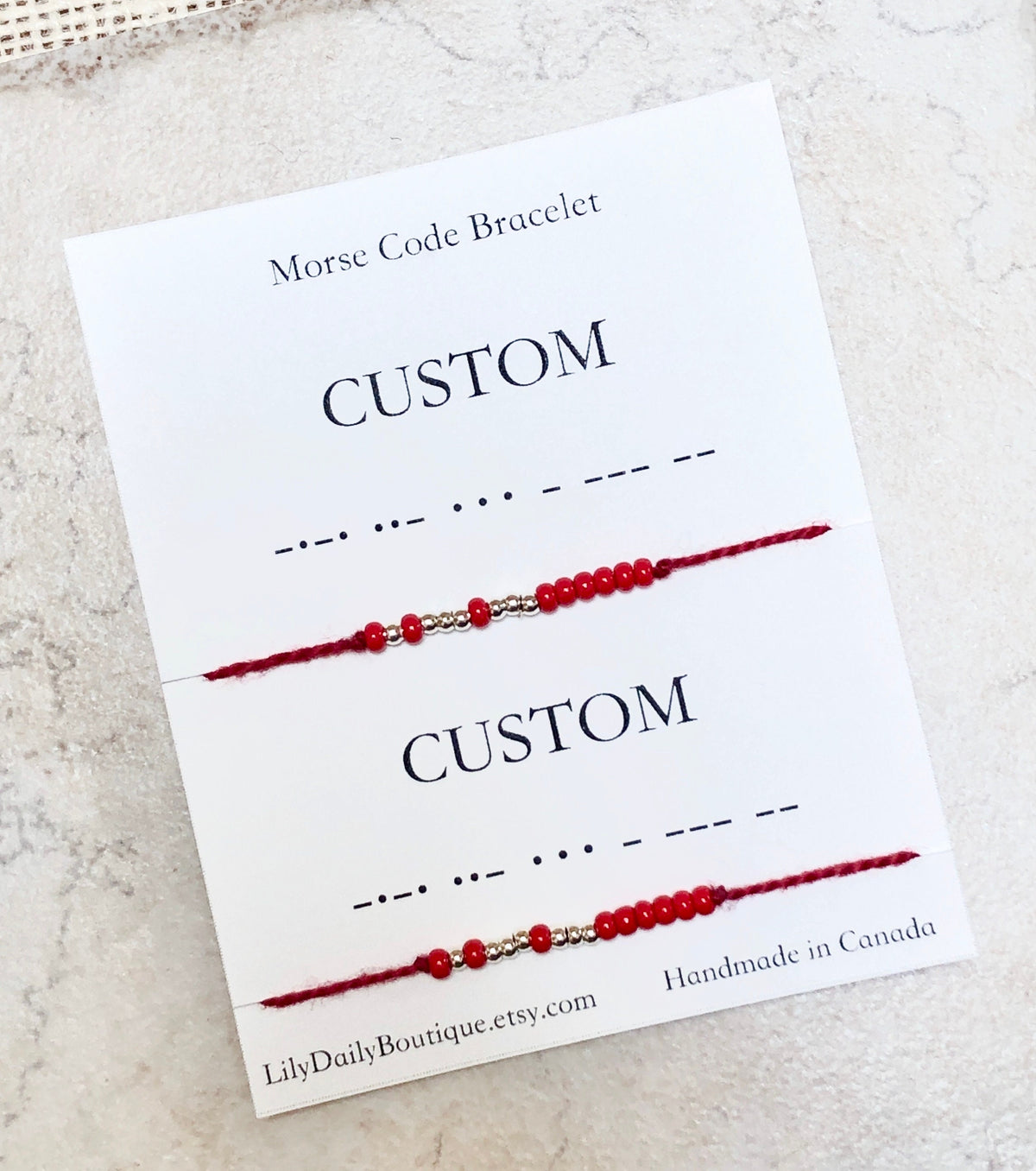 Custom Morse Code Bracelet, BELIEVE string wish bracelet, strength bra -  Lily Daily Boutique