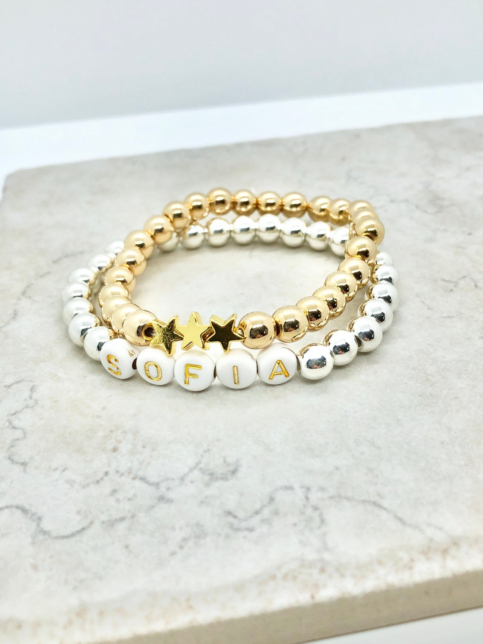 rose gold letter bracelet, personalized name bracelet, custom word bra -  Lily Daily Boutique