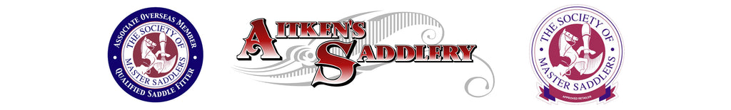 Society of master saddlers logo and aitkens Saddlery logo
