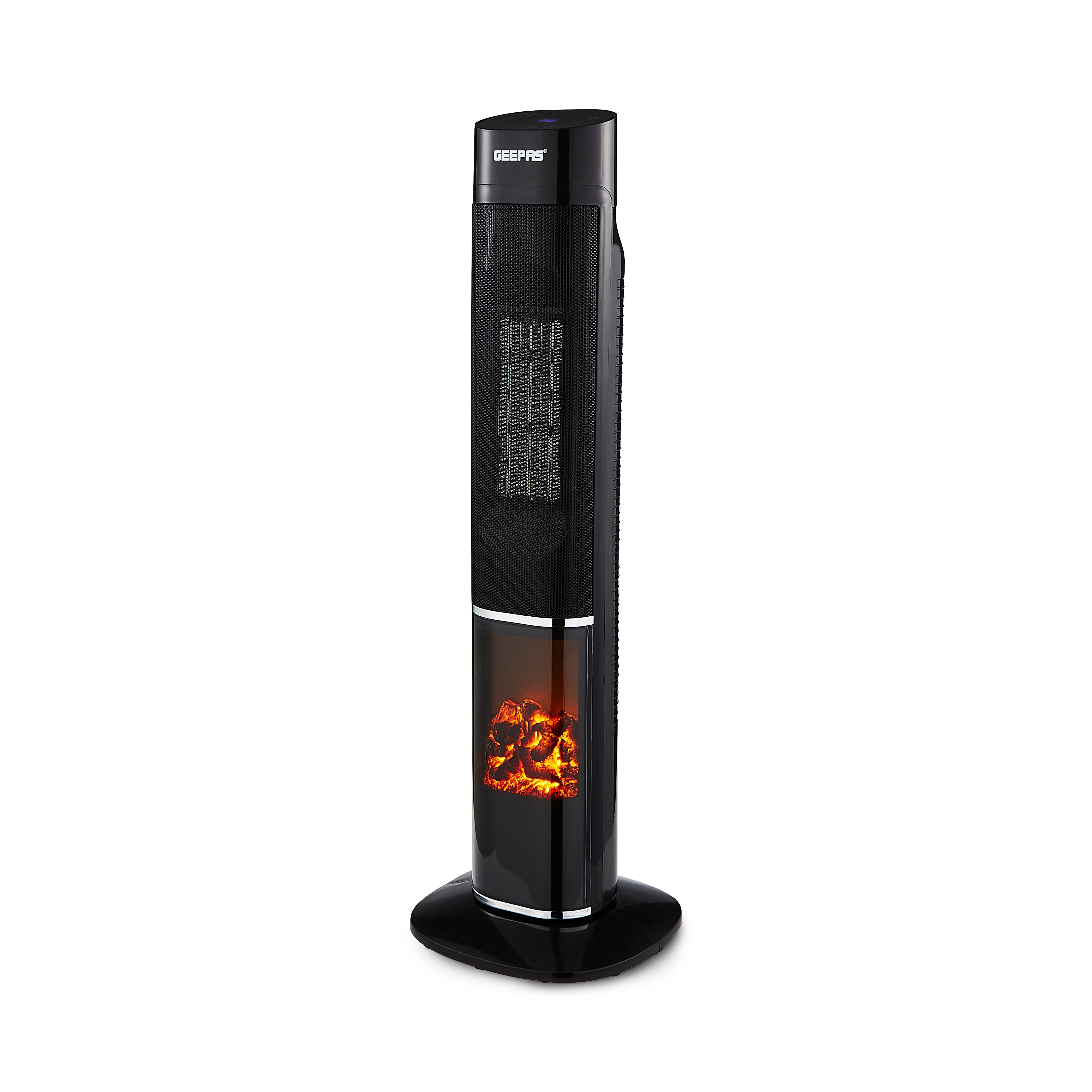 Photos - Other Heaters Geepas 3D Flame Digital Ceramic Tower Heater With Remote Control GRH28541UK 