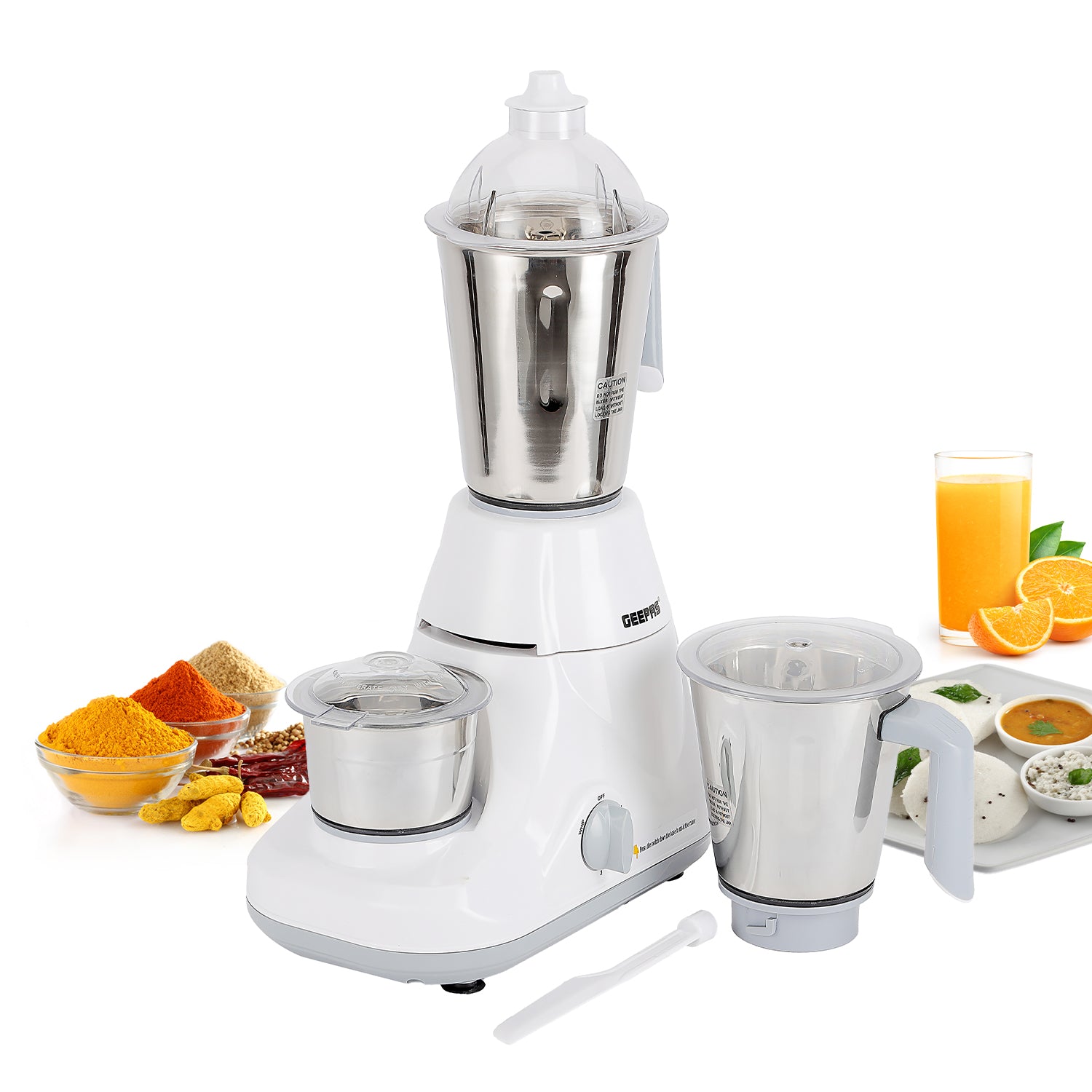 Photos - Mixer Geepas 3-In-1 Wet and Dry Electric Indian  Grinder 750W GSB5081 