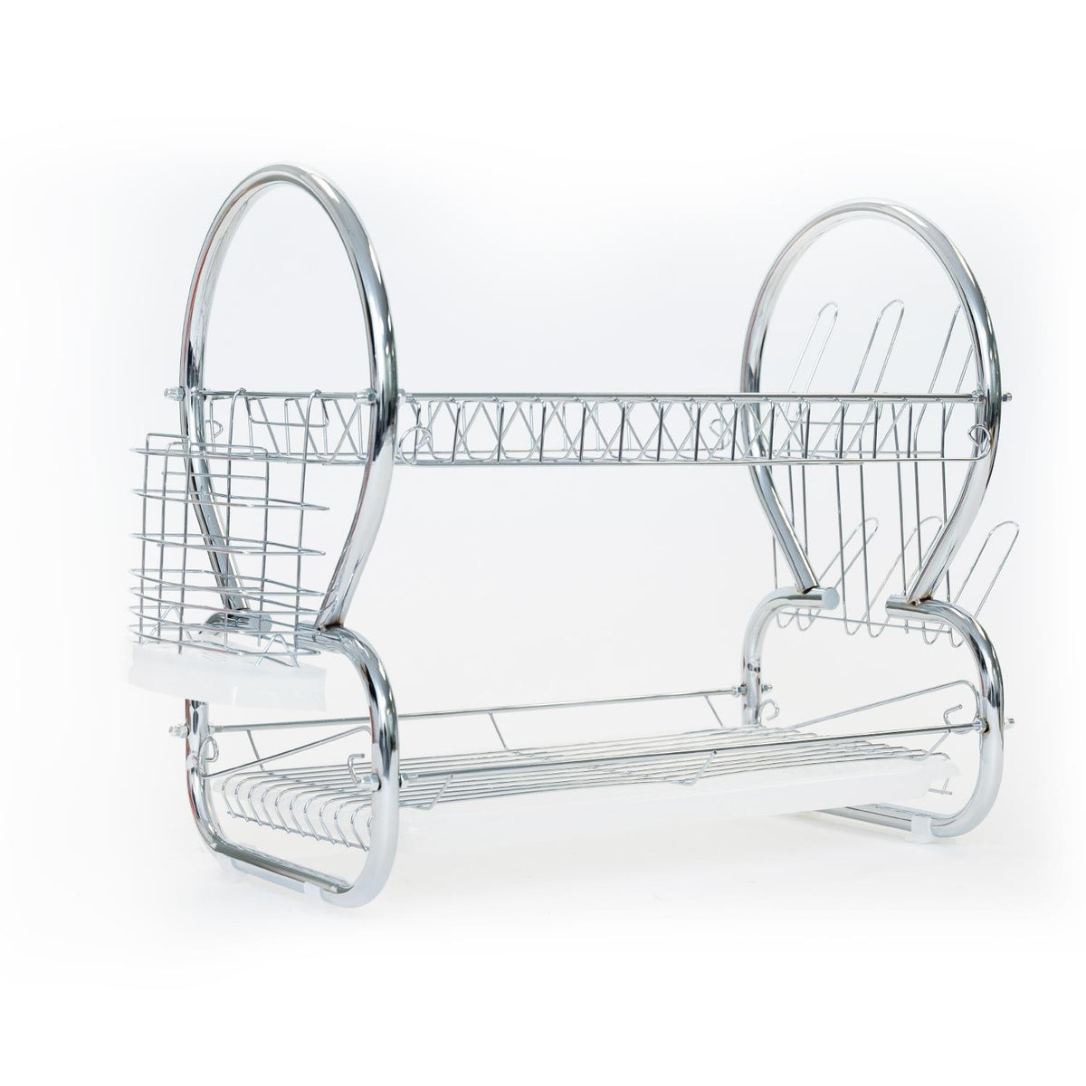 22 Inch Chrome Dish Rack with Utensil Holder, Cup Rack and Tray