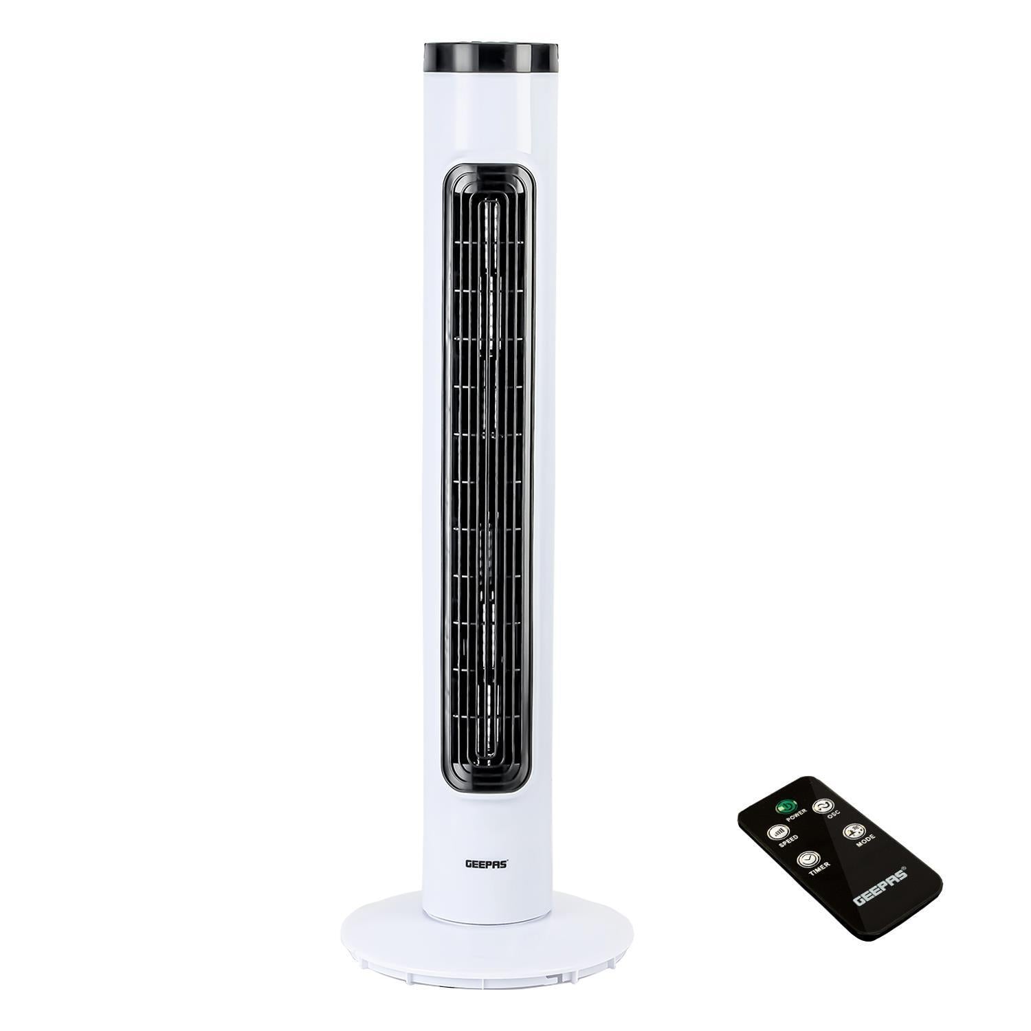 Photos - Fan Geepas 32-Inch Oscillating Tower  with 3 Speed Settings and Remote Control GF2 