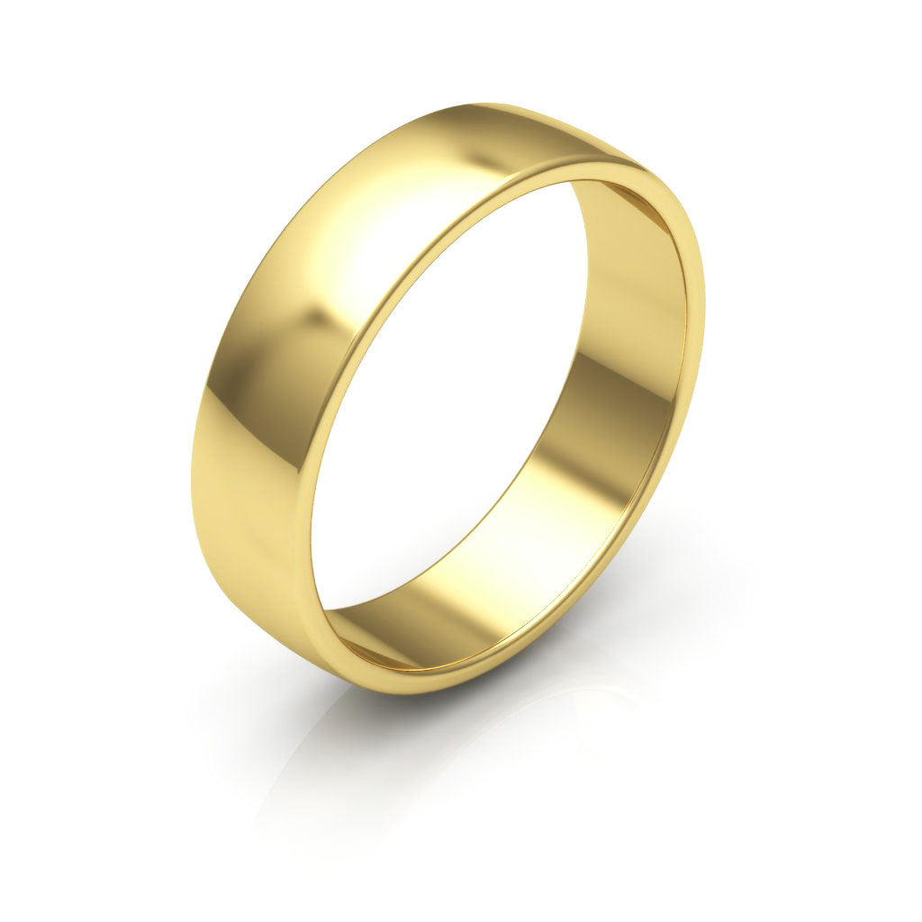 18K Yellow Gold 5mm low dome  wedding band