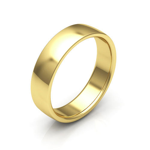 14K Yellow Gold 5mm low dome comfort fit wedding band