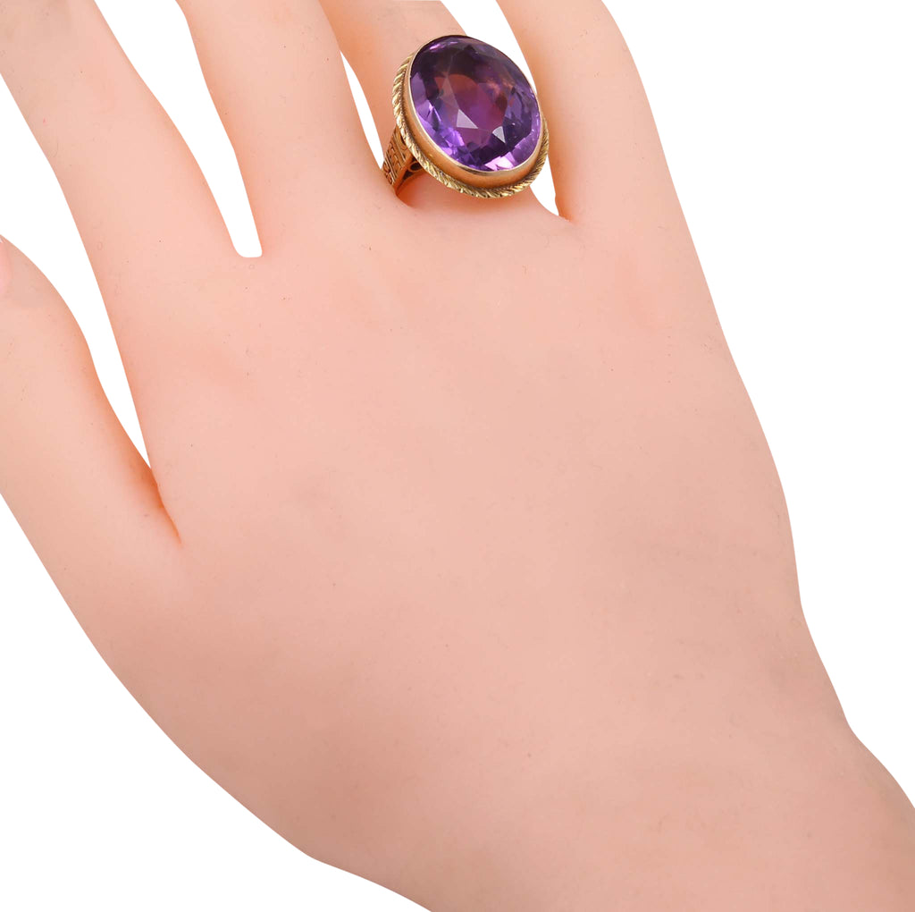 amethyst engagement ring yellow gold
