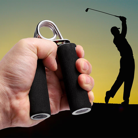 Hand grip strengthener and a golfer in the back