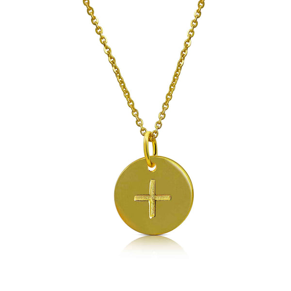 18ct gold plated pendant, cross