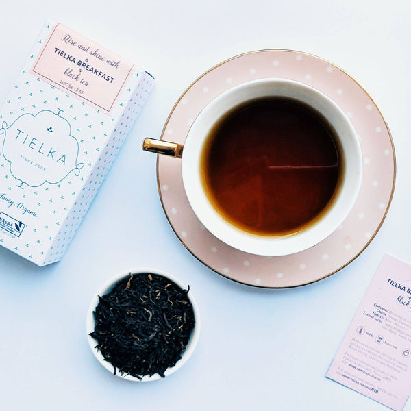 Serve Tielka's English Breakfast tea in fine china