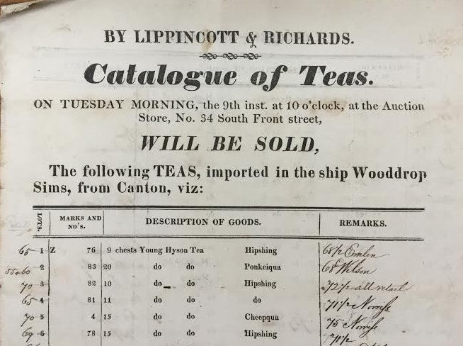 Catalogue of tea