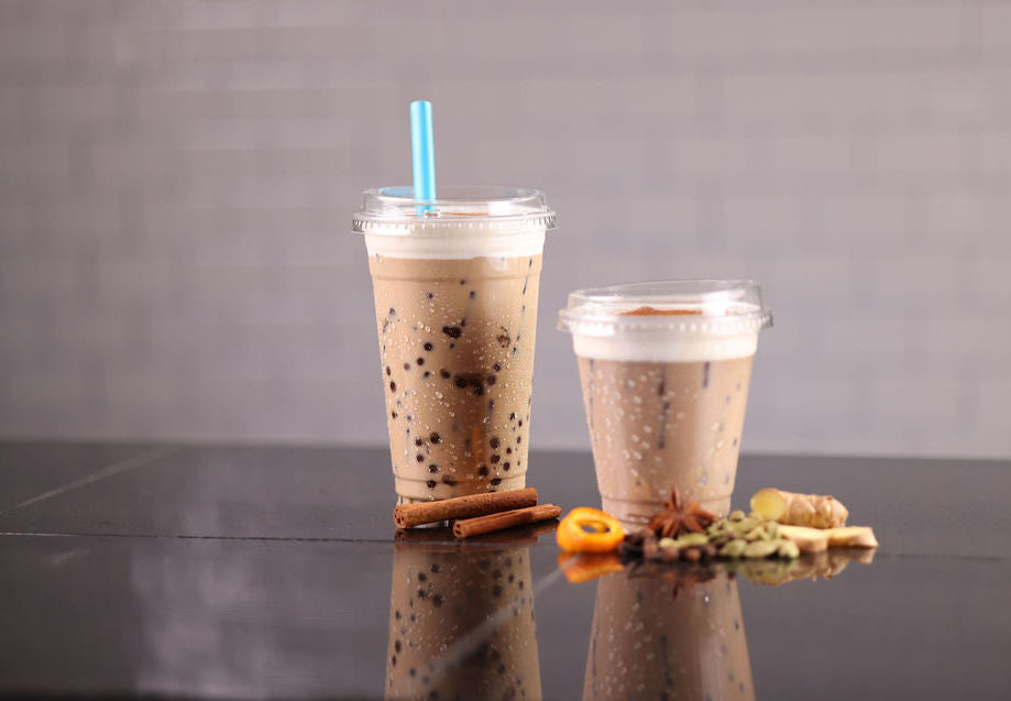 iced coffee drinks in plastic to-go cups