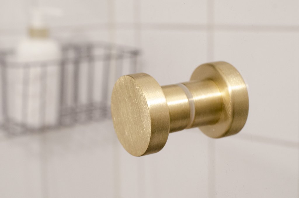 Glass Shower 1-3/16 Round Brushed Brass Back to Back Door Knob – Forge  Hardware Studio
