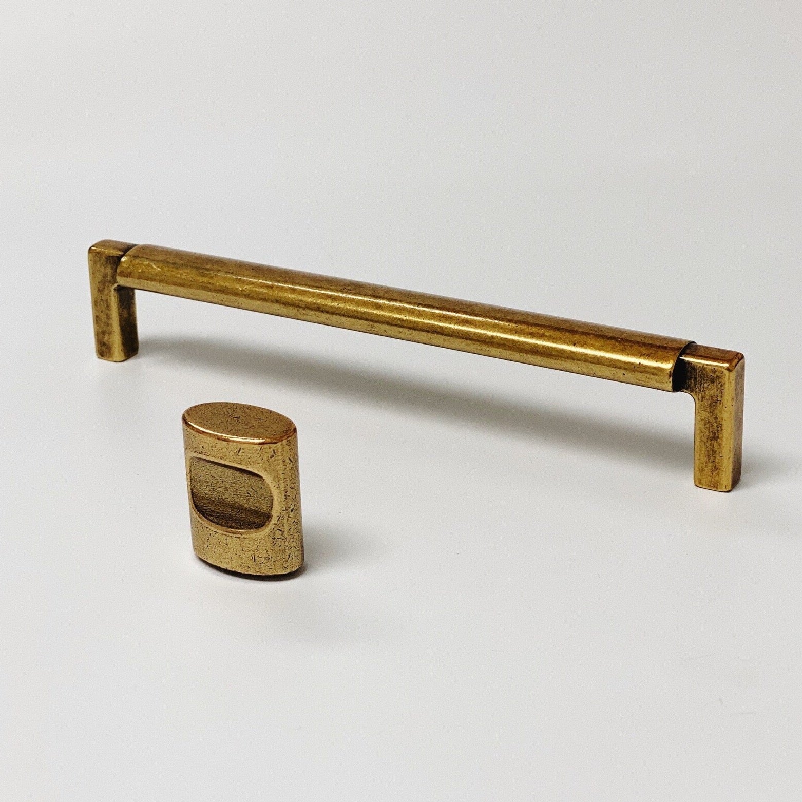 Antique Aged Brass Finish Ironbridge Range Cabinet Drawer Cup Pull Handle