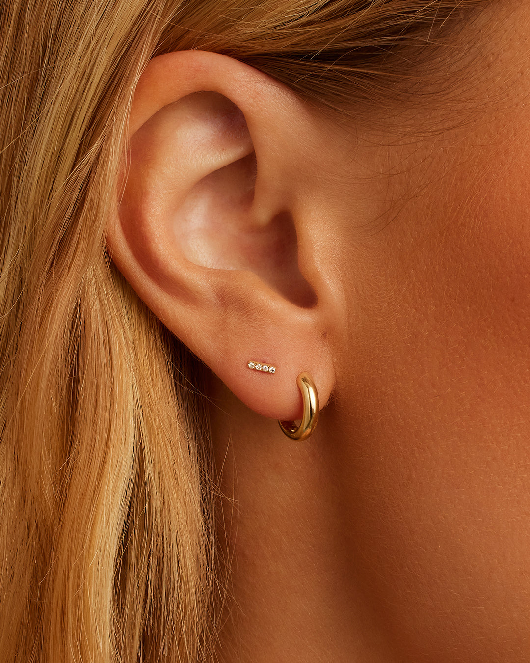 Vermeil Pearl Front & Back Stud Hoop Earrings | Stud Hoops – Camille Jewelry