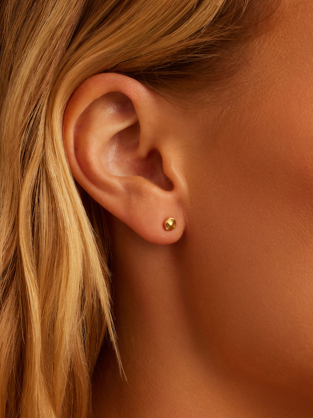 Rose Gold Plated V-Sign Stud Earrings