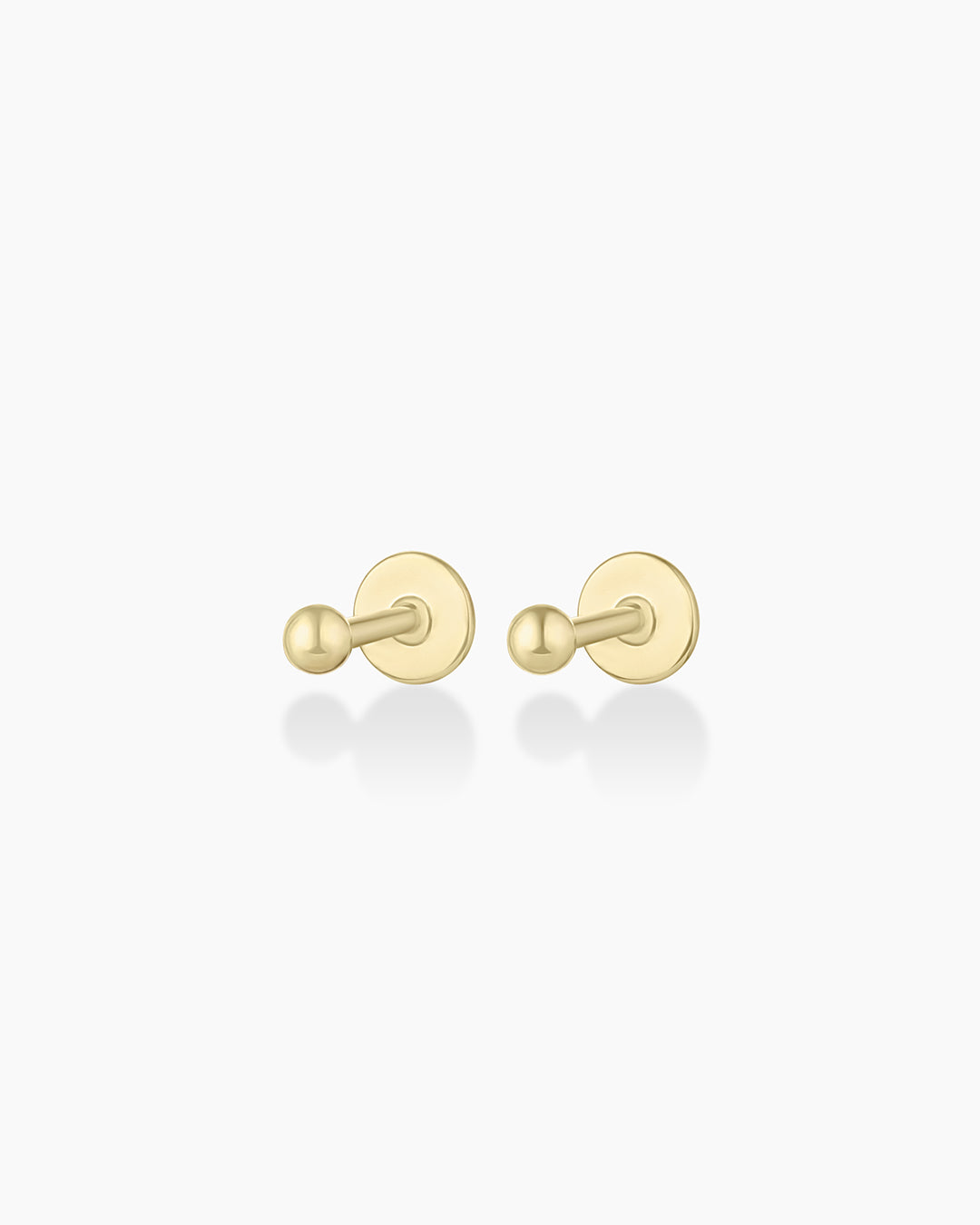 Smilebelle 2 Pairs Gold Flat Back Earrings, 14k Screw Back Earrings Gold  Cartilage Gold Stud Earrings Hypoallergenic Tragus Earrings for Women Girls