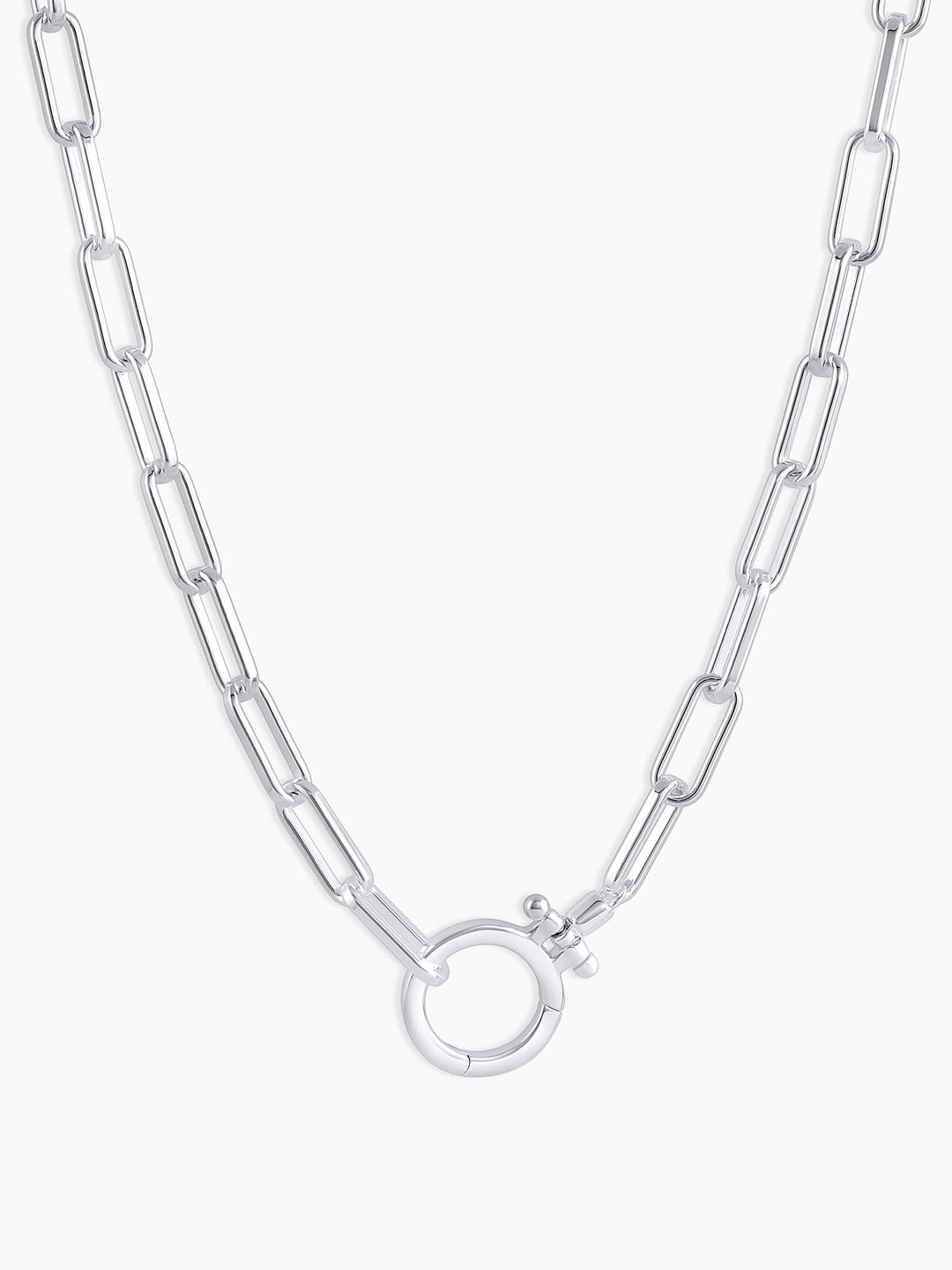 Coastal Stone Chain Link Pendant Necklace