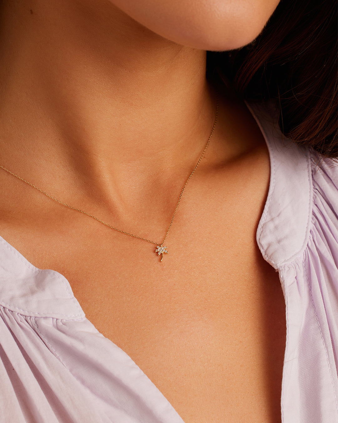 14k Gold Filled with 14k Solid Gold White Topaz T-Row Dainty Chain Bra –  DianaHoDesigns