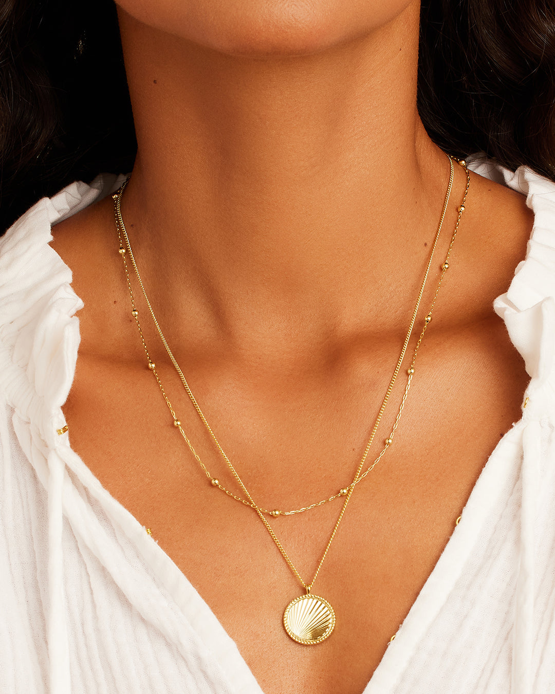 Fashion Frill Golden Chain Necklace Layered Necklace For Women