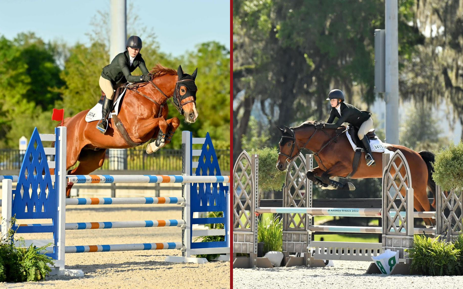 Foothills Farm riders showing horses in horseback riding competition