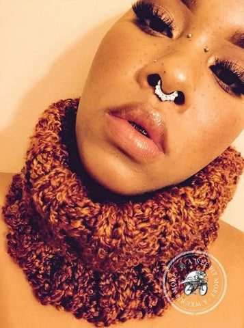 Grace in AWBM's Cowl Neckwear Collection