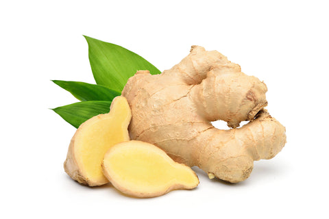 Ginger with leaves