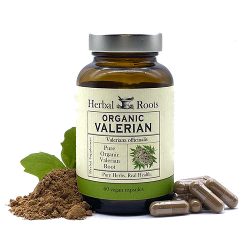 Bottle of Herbal Roots organic valerian