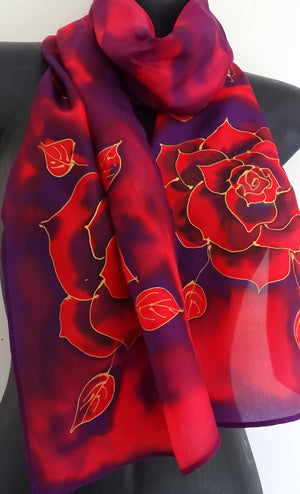 red and purple scarf