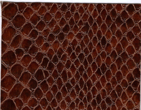 Red 53/54 Wide Gator Fake Leather Upholstery, 3-D Crocodile Skin Text