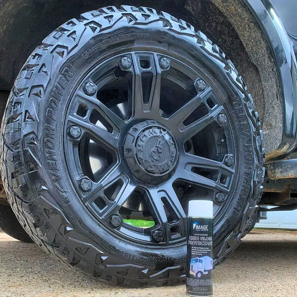 High Gloss Protectant applied to an off-road tire.