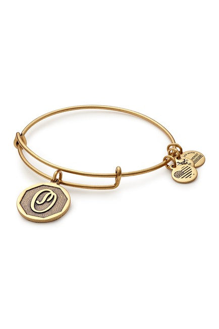 Alex and Ani Initial O Charm Bangle Bracelet - Rafaelian Gold