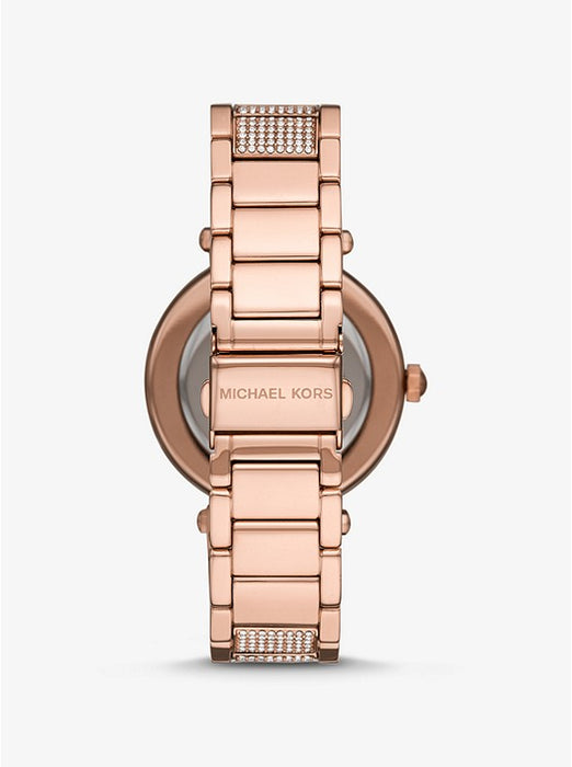 parker pave rose gold watch