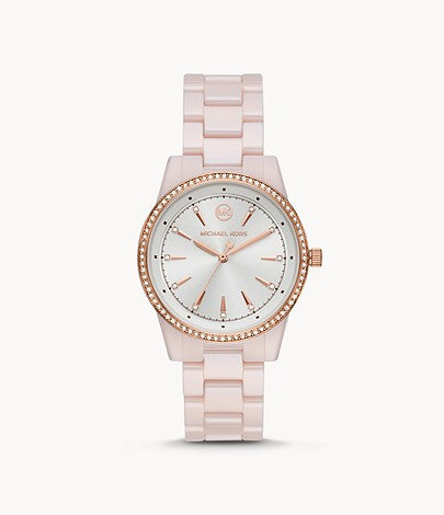 michael kors women's pink ceramic watch