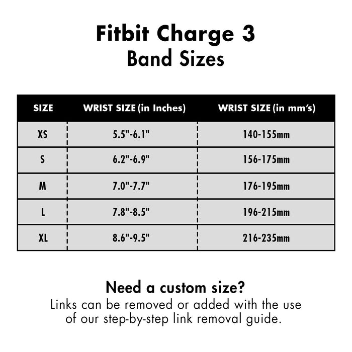 fitbit charge 2 size chart