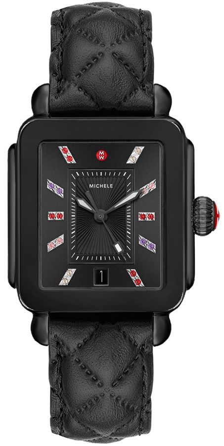 Deco Sport Black Leather Watch