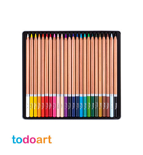 Lápices acuarelables, 24 colores, caja metálica. – todoart