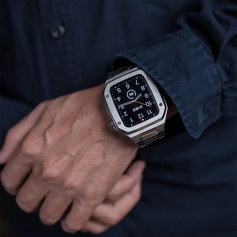 Versatile Stainless Steel Case and Band for Apple Watch