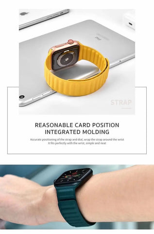 Magnetic Leather Link Loop Band